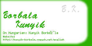 borbala kunyik business card